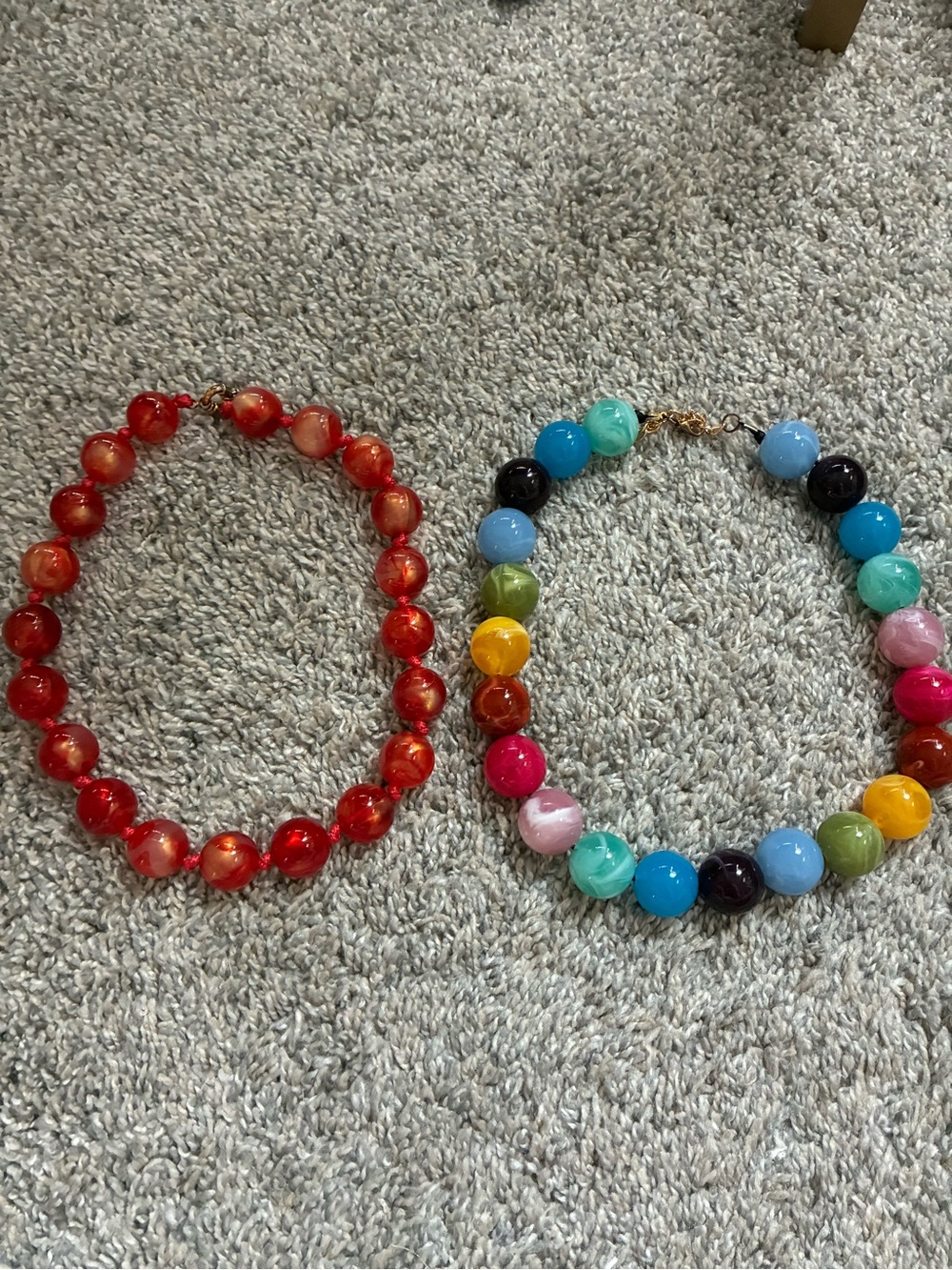 Colorful Beaded Necklaces - Red and Multicolor 2 for 1!!
